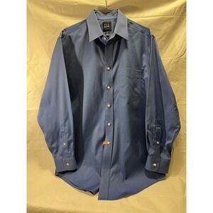 Jos A Bank Dress Shirt Men 16-33 Tailored Fit Blue Long Sleeve Button-up NEW $60